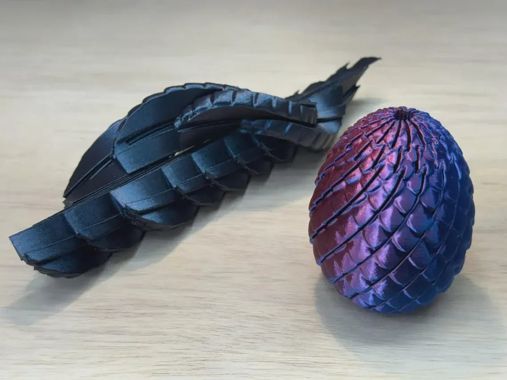 3D Printed Twisty Dragon Egg Fidget Toy | Spiral Texture Stress Relief Desk Toy