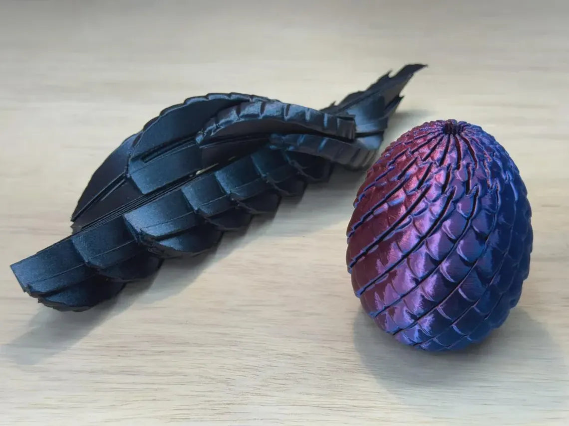 3D Printed Twisty Dragon Egg Fidget Toy | Spiral Texture Stress Relief Desk Toy