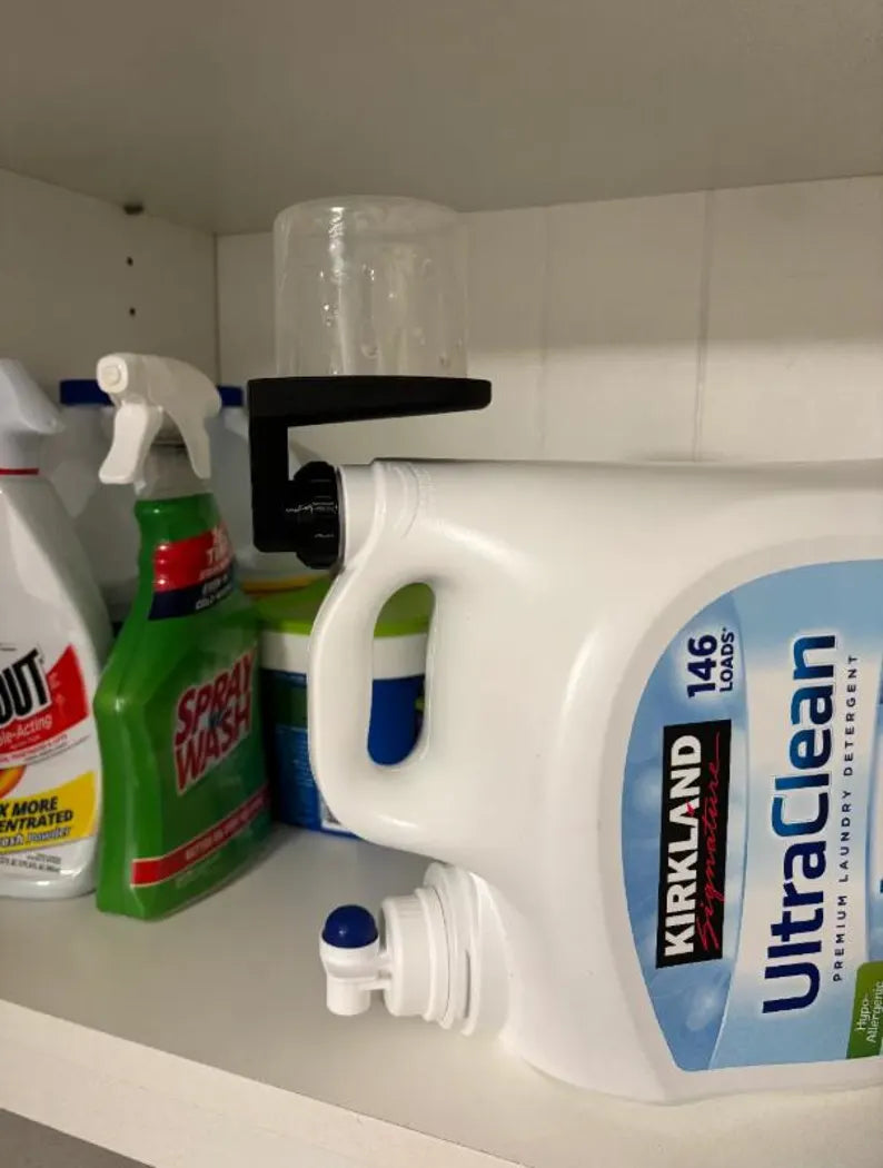 Laundry Detergent Bottle Pourer Updated 3D Printable Dispenser Bottle Holder Screw-On Rotating
